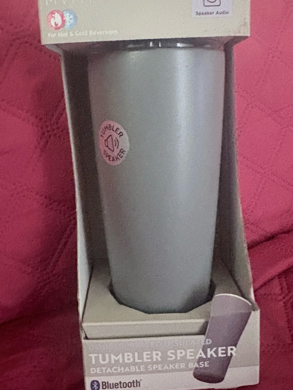 Silver Tumbler Speaker with Detachable Base